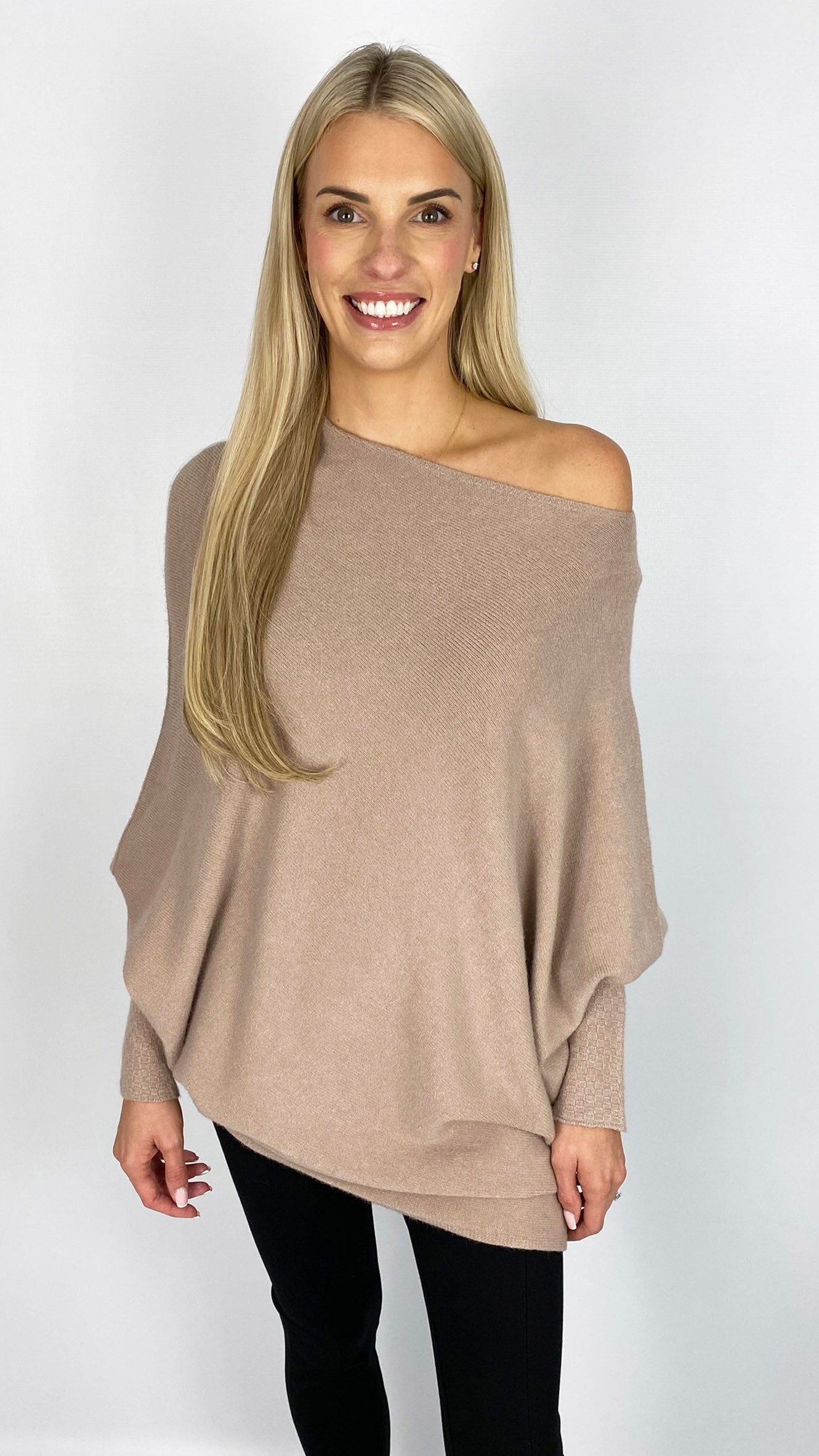 Soft asymmetric on/off the shoulder jumper (5 Colours)