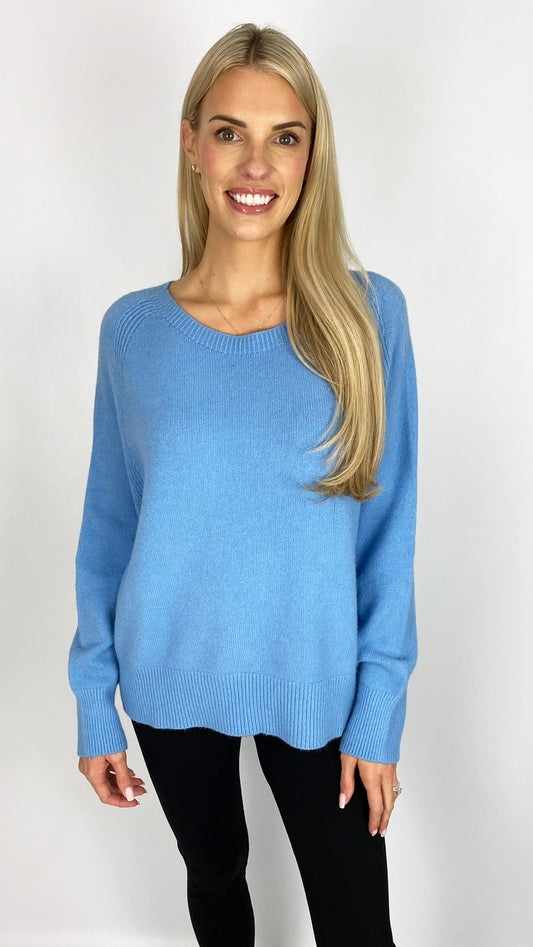 Ribbed edged round neck jumper (4 Colours) - last 1s