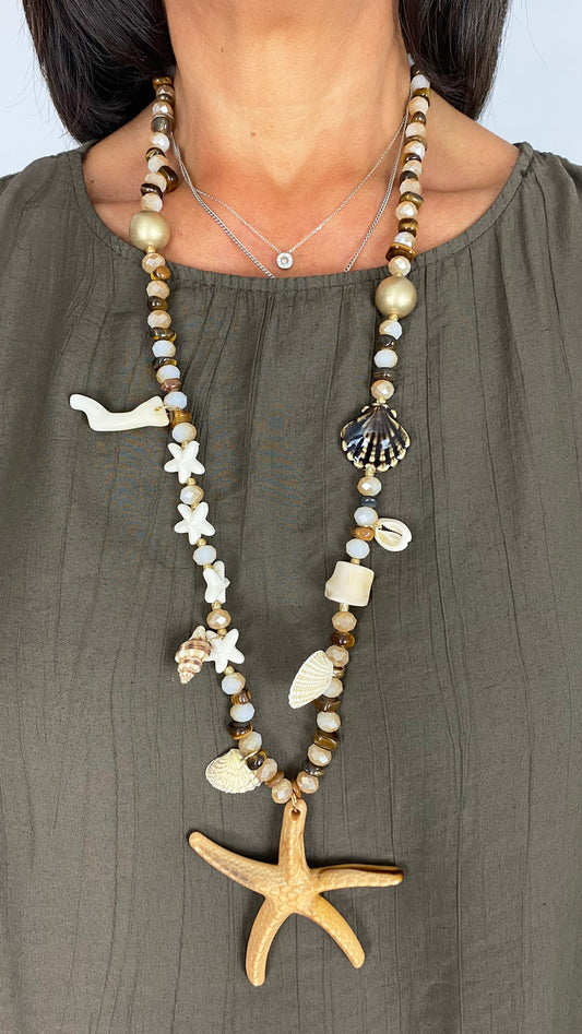Starfish & shell necklace