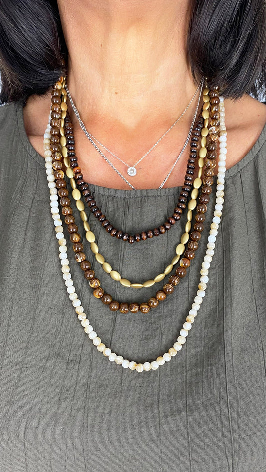 Short layered beaded necklace