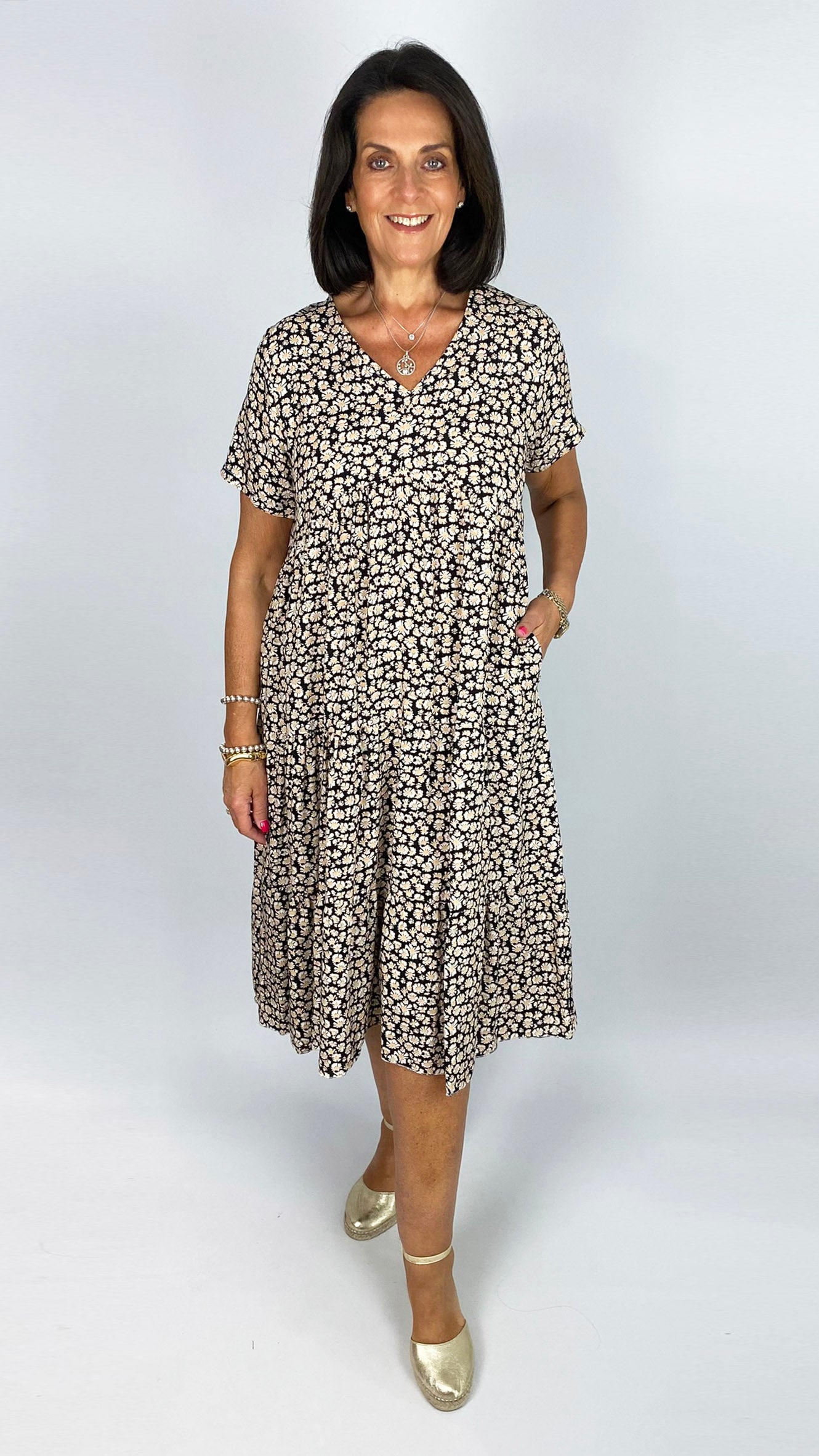 Ditsy print tiered midi dress | 4 Colours | last 1