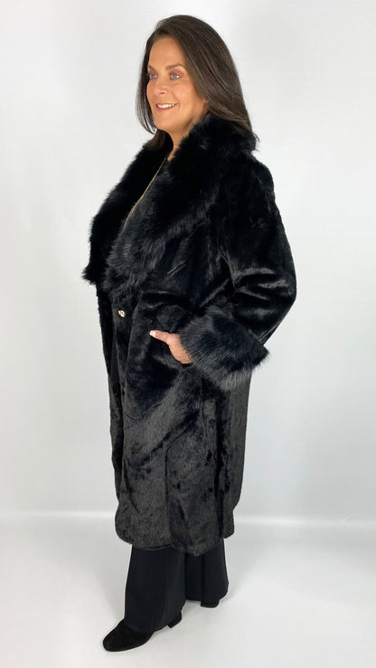 Luxury faux fur belted coat (2 Colours) by Malissa J