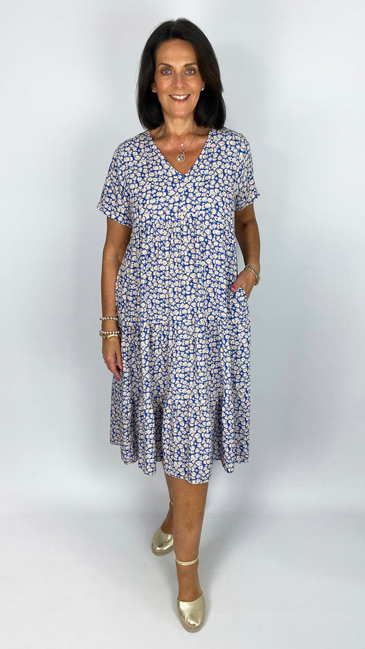 Ditsy print tiered midi dress | 4 Colours | last 1s