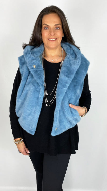 Hooded luxury faux fur gilet (2 Colours) by Malissa J