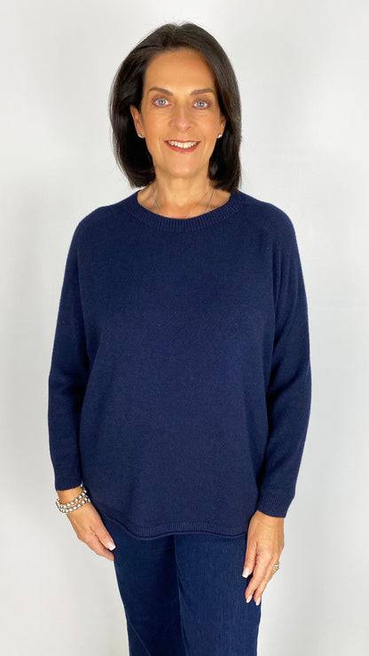 My ribbed round neck curved hem jumper | 5 Colours