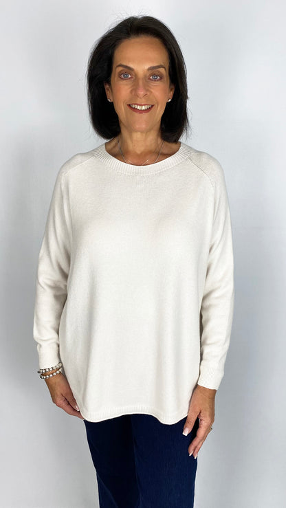 My ribbed round neck curved hem jumper | 5 Colours