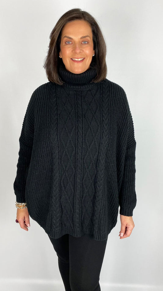 Cable knit oversized rollneck jumper (2 Colours)