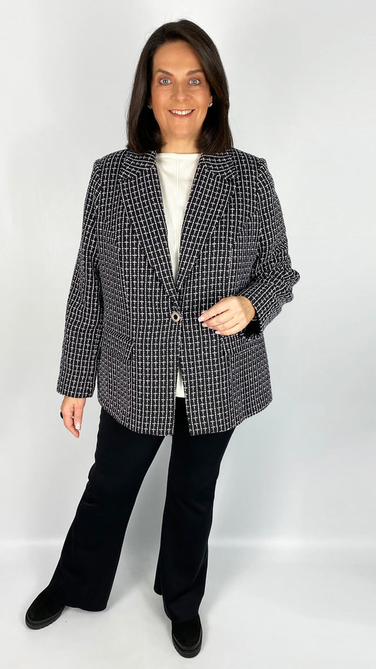 Luxury check blazer by Mat (Black/White)