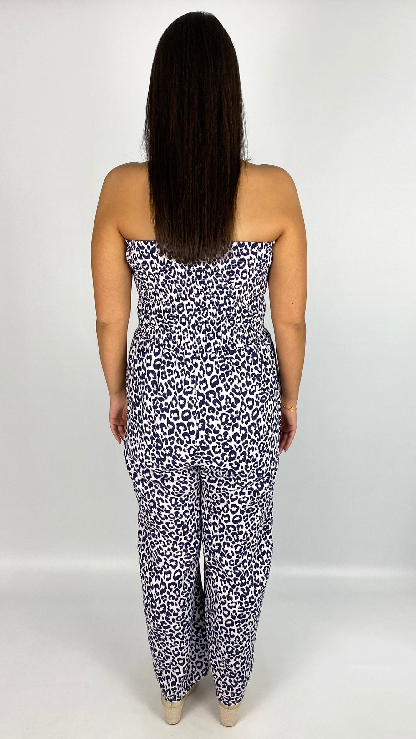 Pure cotton bandeau leopard print jumpsuit | 4 Colours