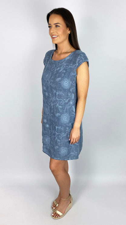 Embroidered front linen dress | 6 Colours