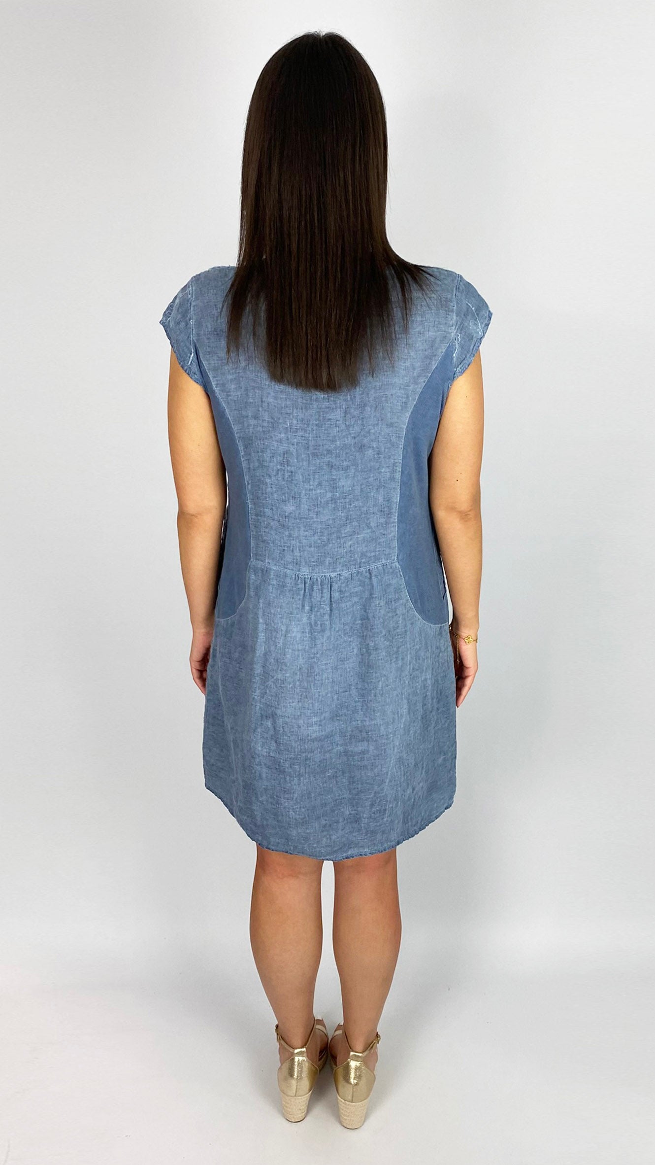 Embroidered front linen dress | 6 Colours