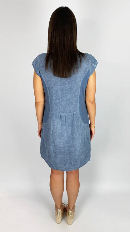Embroidered front linen dress | 6 Colours