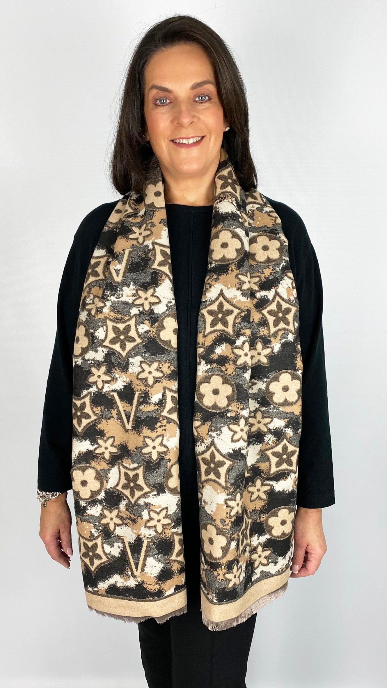 Embossed print scarf by Malissa J (3 Colours)