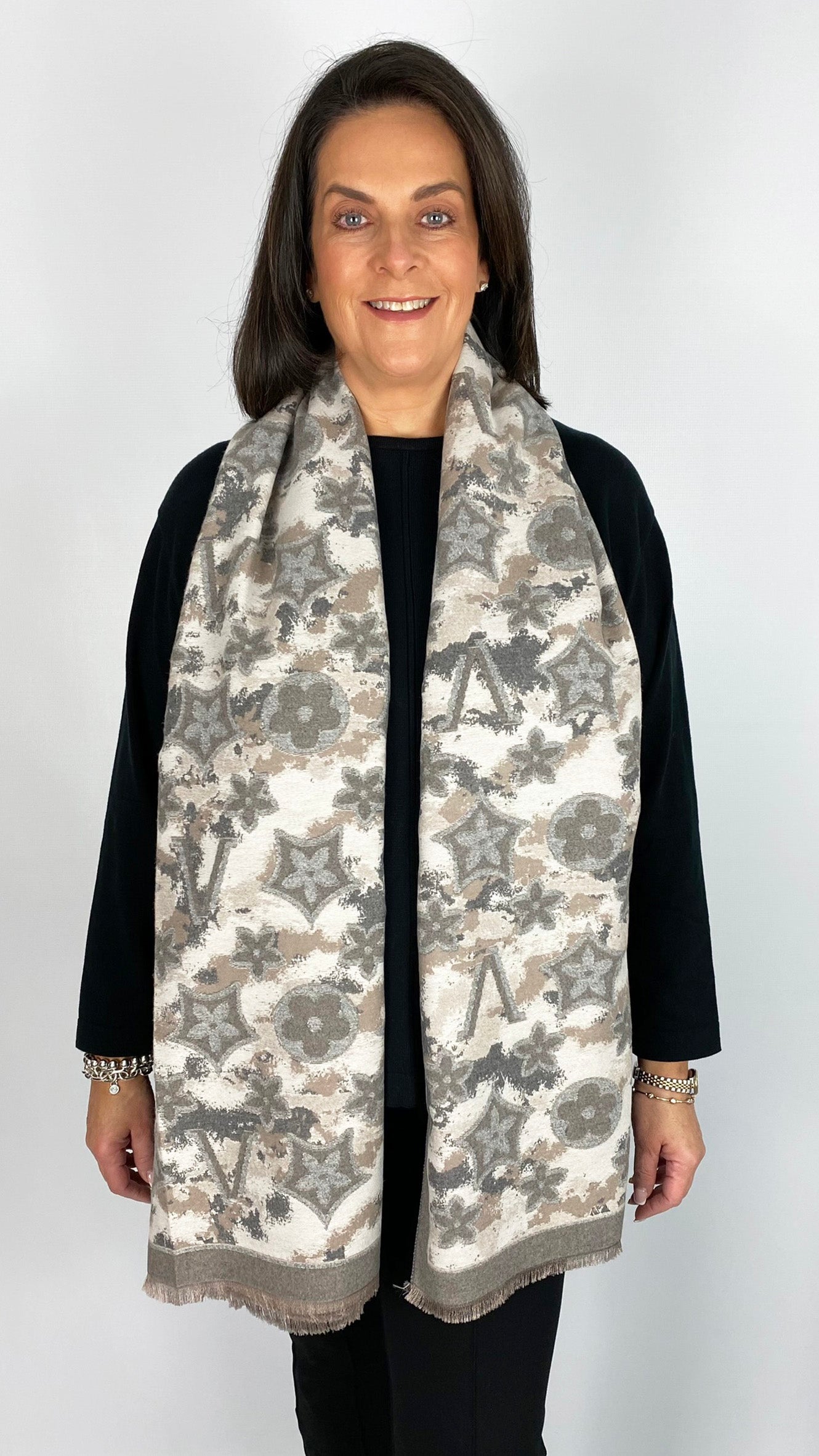 Embossed print scarf by Malissa J (3 Colours)