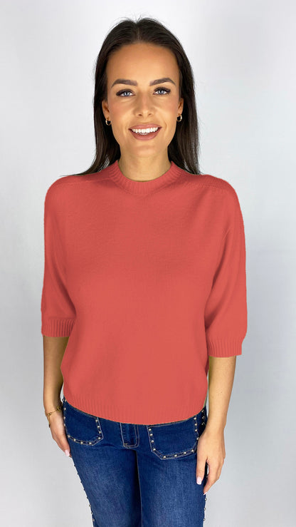 My ribbed detail half sleeve jumper | 4 Colours