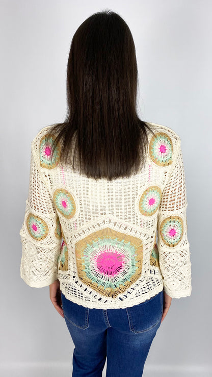 Scalloped edge crochet v-neck top | 2 Colours