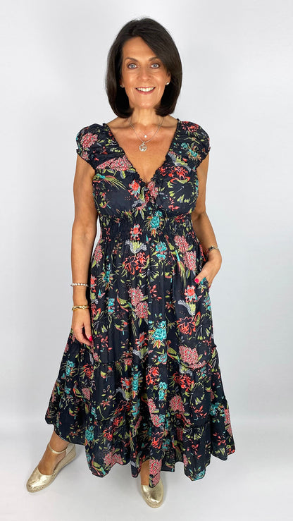 Shirred waist cotton print dress | 6 Colours