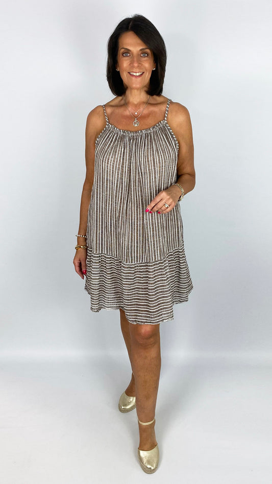 Strappy stripe cotton mix sundress | 5 Colours | last 1s
