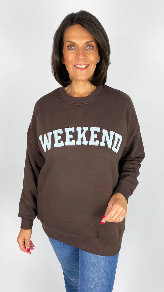 Crew neck "Weekend" sweatshirt | 4 Colours | 2 Sizes