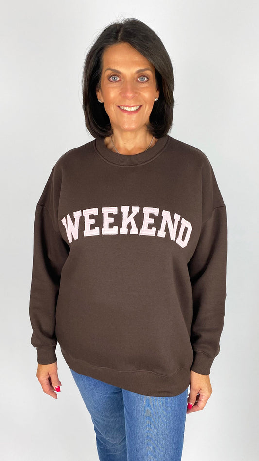 Crew neck "Weekend" sweatshirt | 4 Colours | 2 Sizes