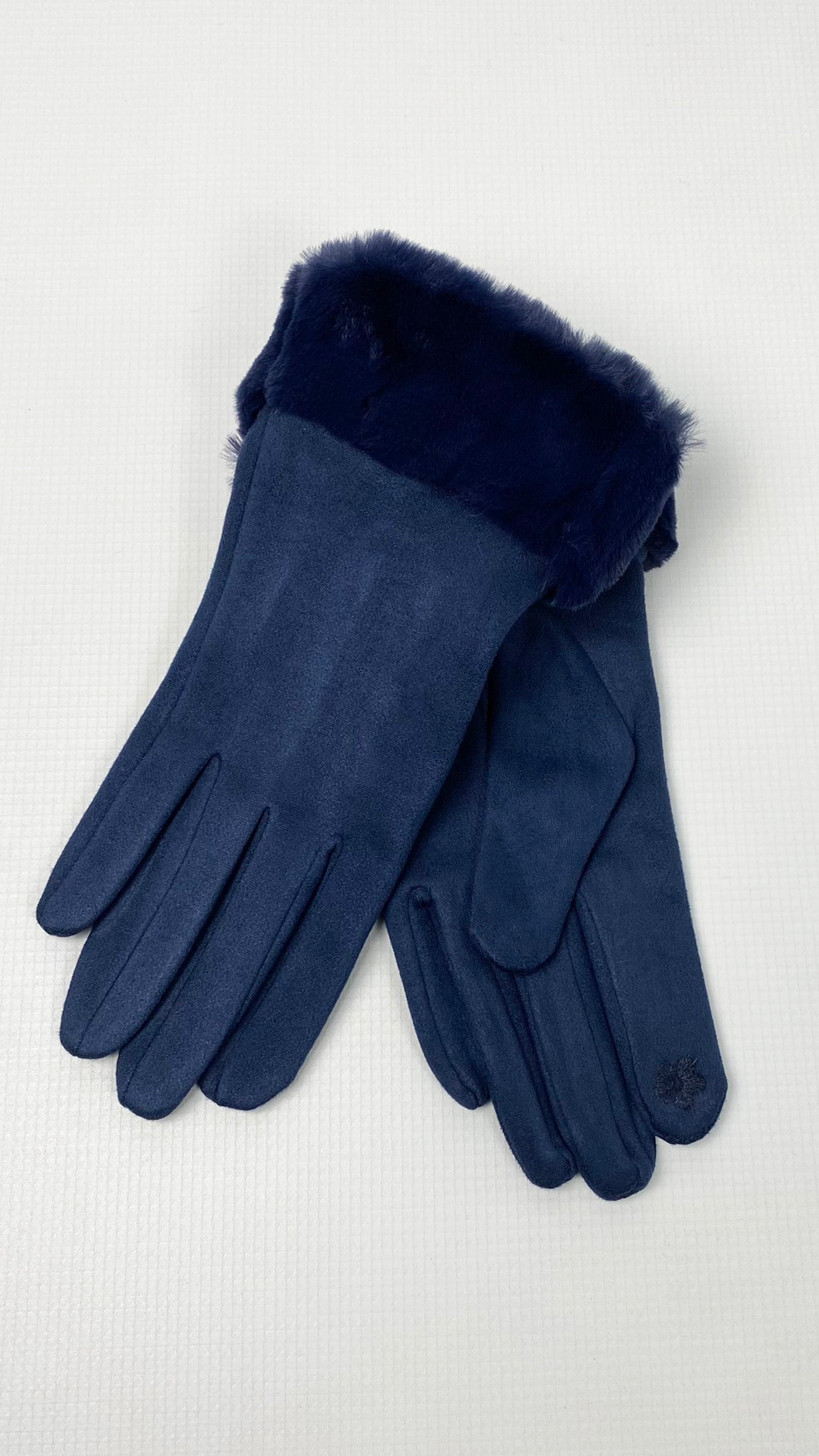 Faux suede & faux fur trimmed gloves (5 Colours)