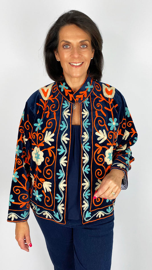 Unique velvet embroidered jacket | 10 Colours