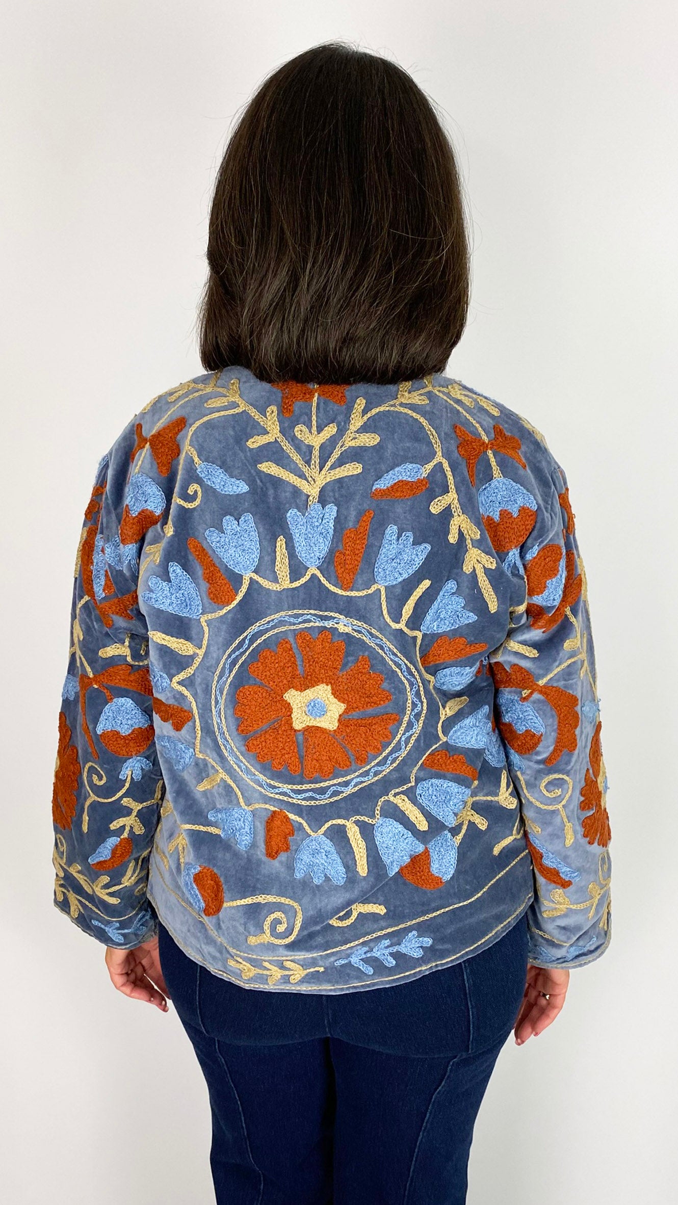 Unique velvet embroidered jacket | 10 Colours