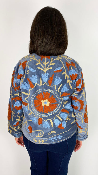 Unique velvet embroidered jacket | 10 Colours