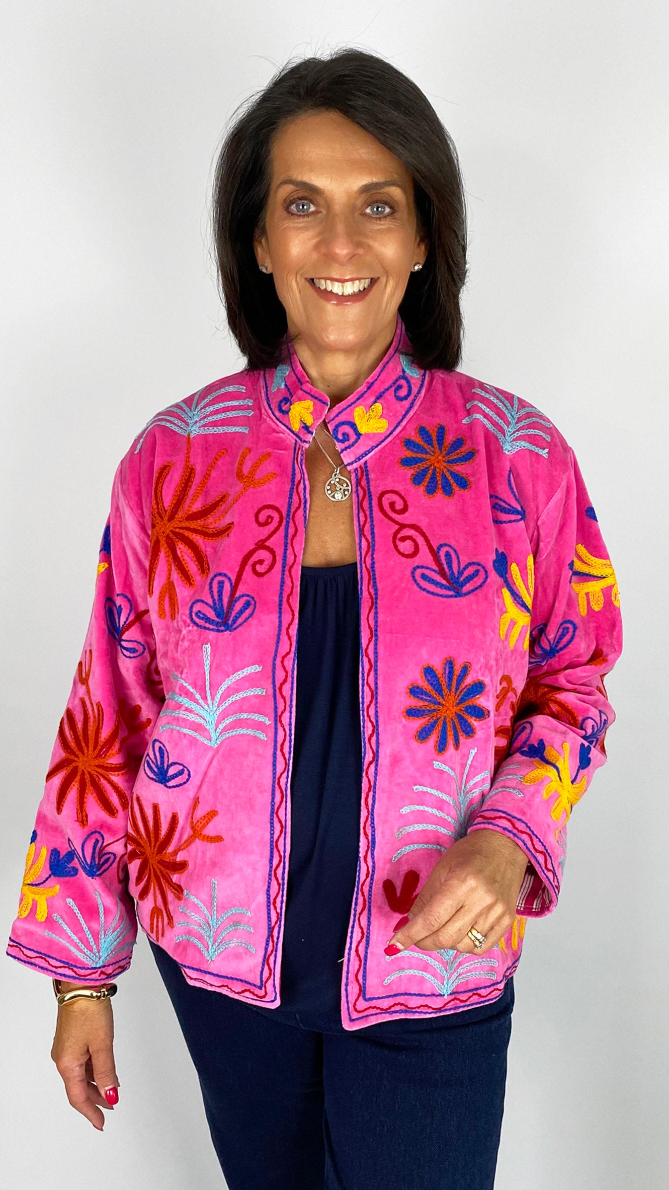 Unique velvet embroidered jacket | 10 Colours