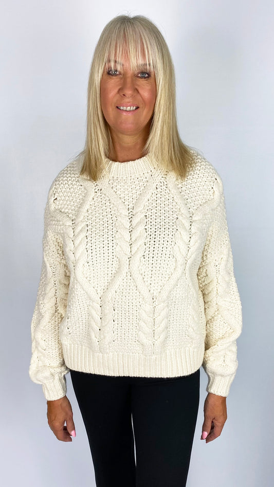 Soft chunky cable detail knit jumper (2 Colours)