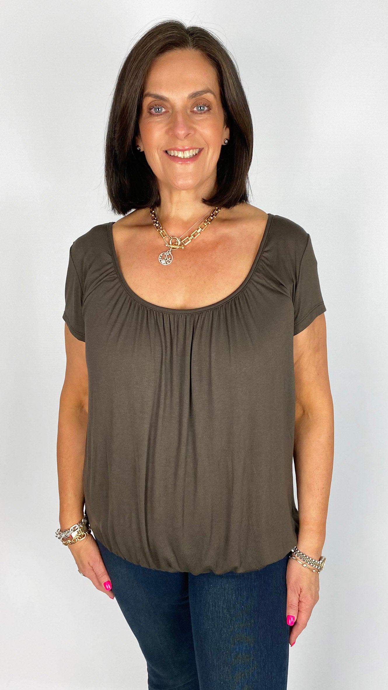 Gathered short-sleeve top | 14 Colours | back in!