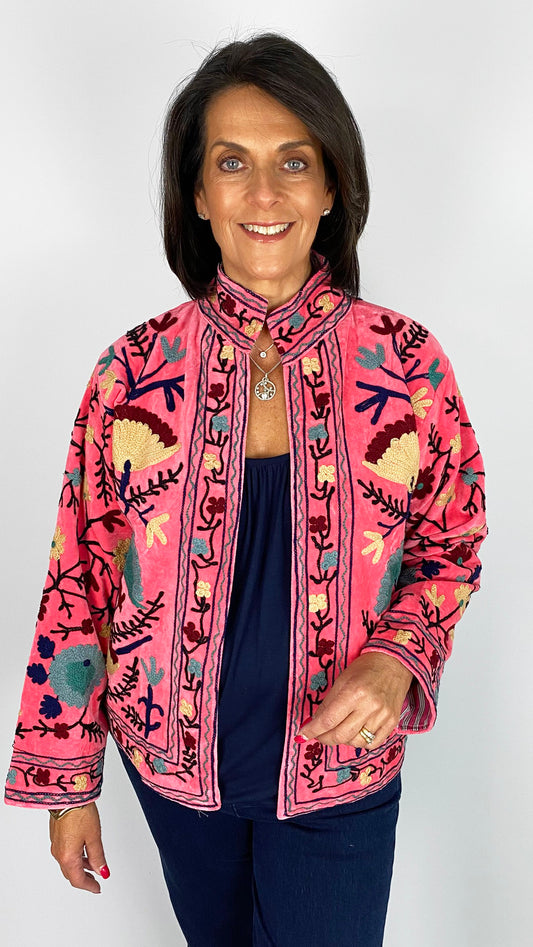 Unique velvet embroidered jacket | 10 Colours