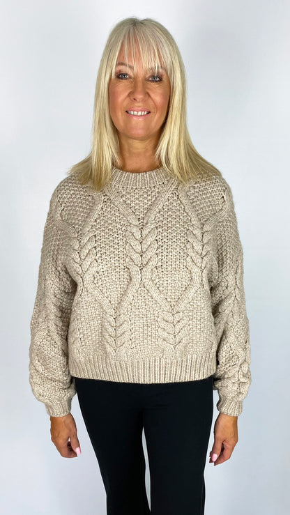 Soft chunky cable detail knit jumper (2 Colours) - last 1