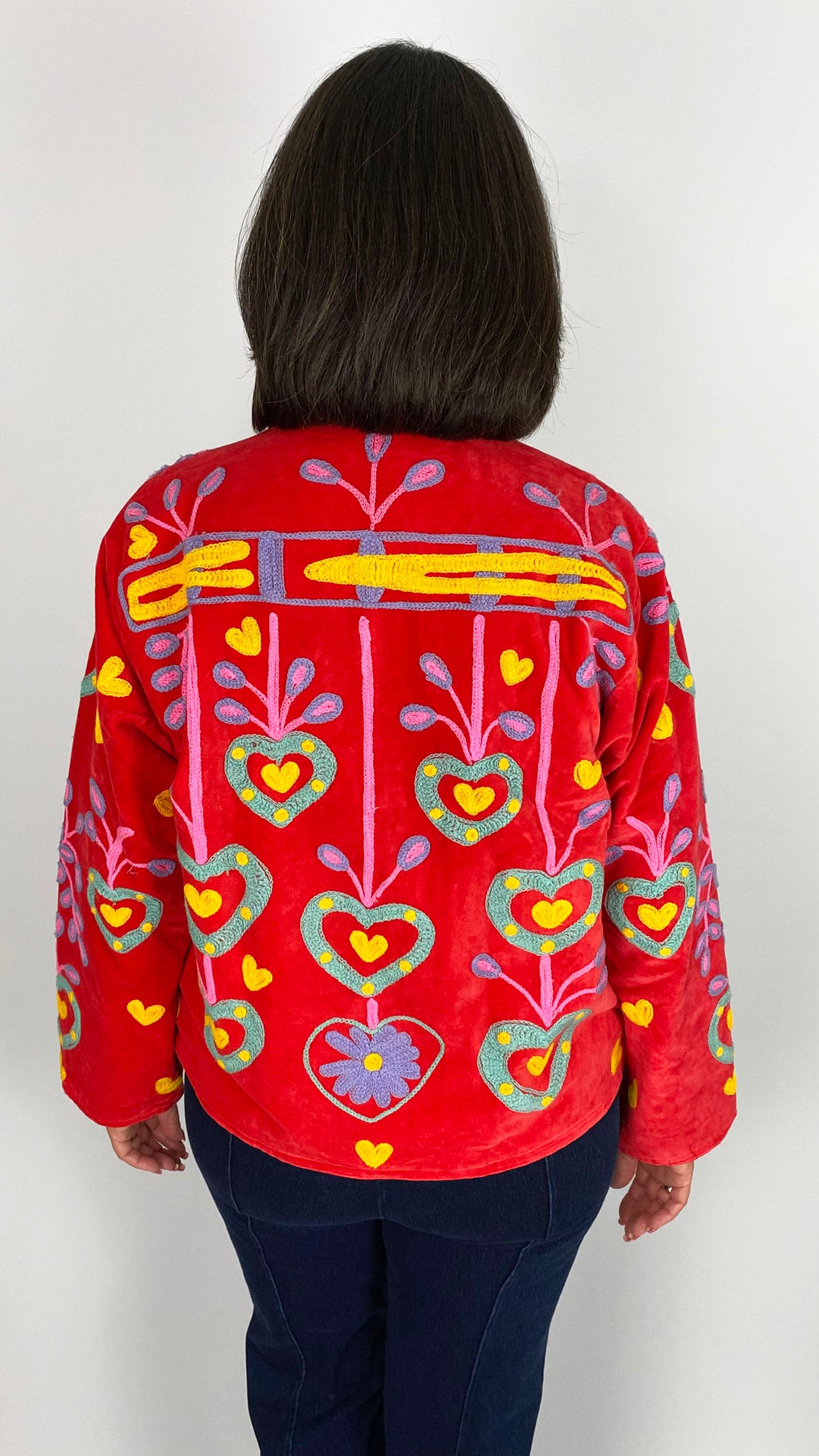 Unique velvet embroidered jacket | 10 Colours