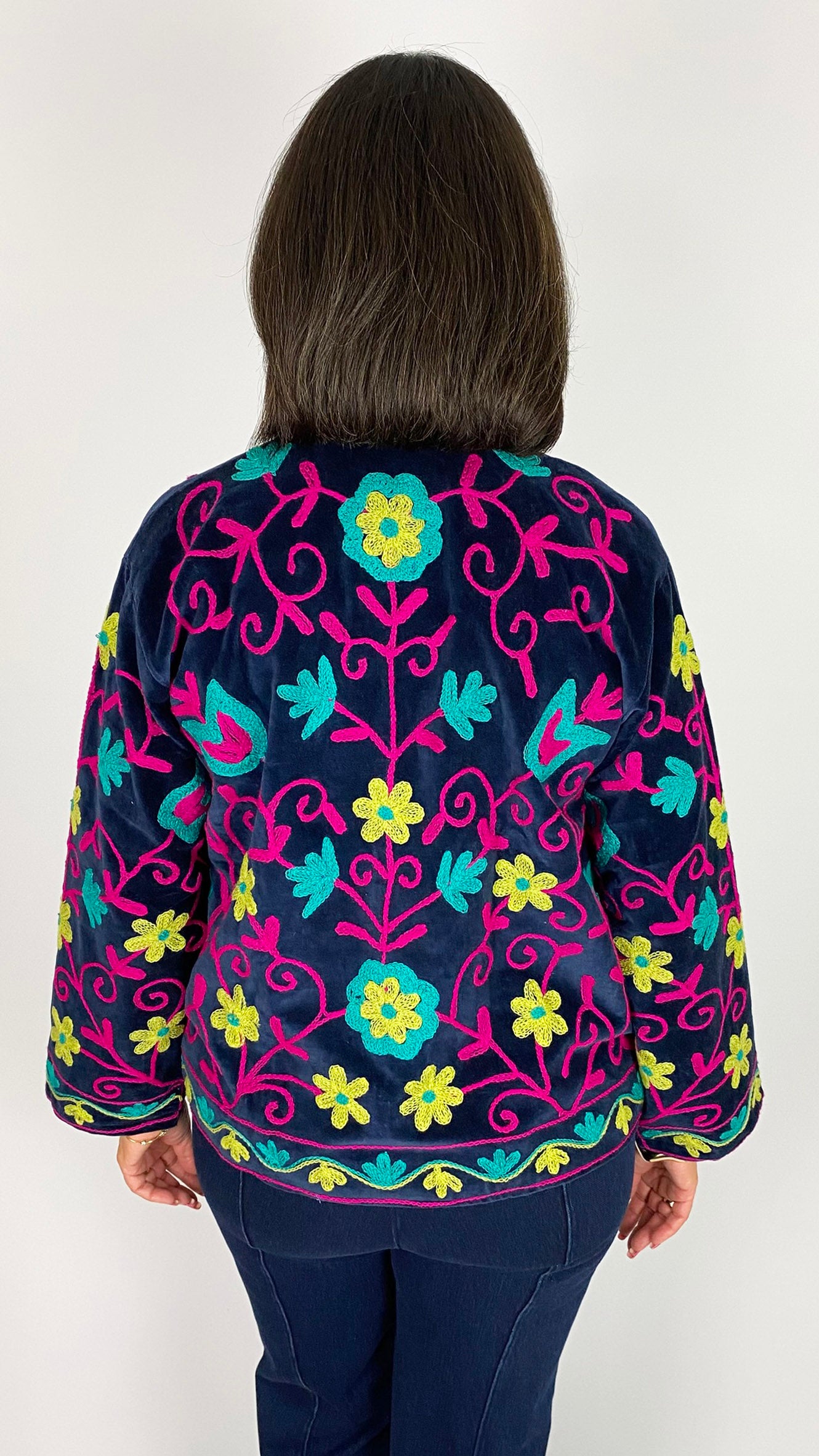 Unique velvet embroidered jacket | 10 Colours