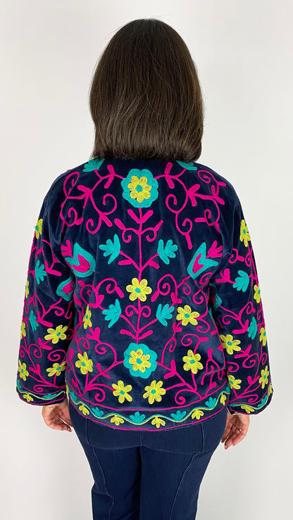 Unique velvet embroidered jacket | 10 Colours