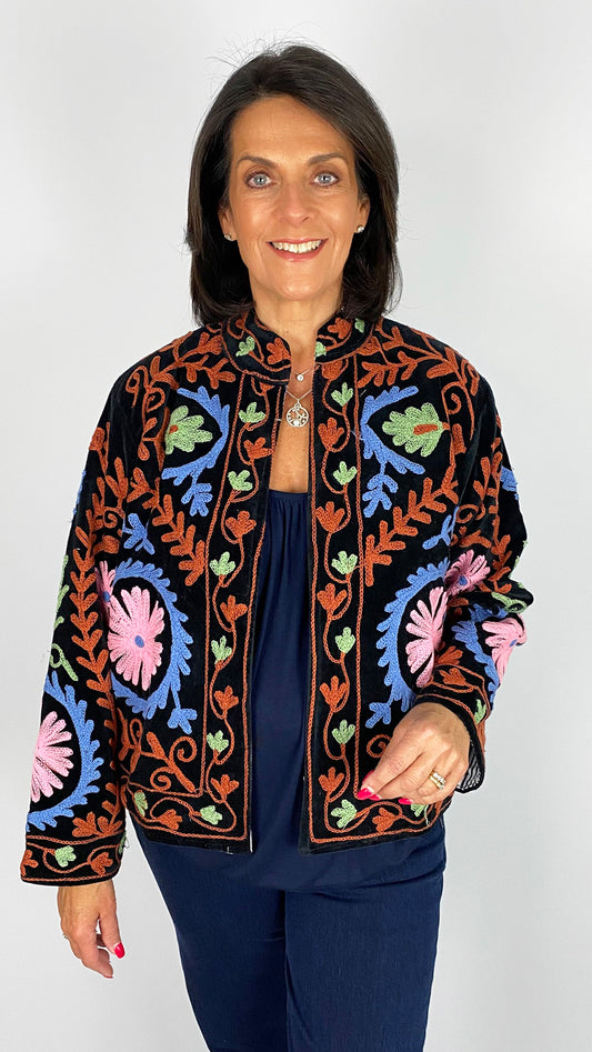 Unique velvet embroidered jacket | 10 Colours