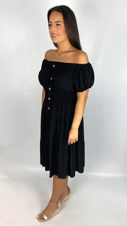 On/off-the-shoulder tiered midi dress | 5 Colours