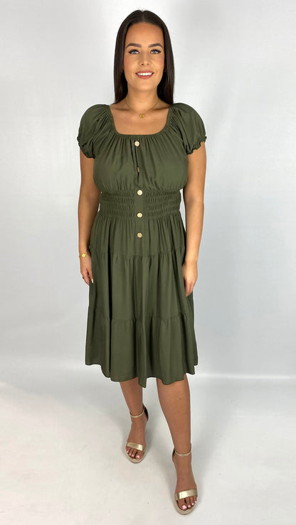 On/off-the-shoulder tiered midi dress | 5 Colours
