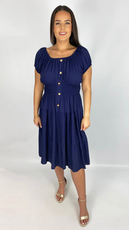 On/off-the-shoulder tiered midi dress | 5 Colours