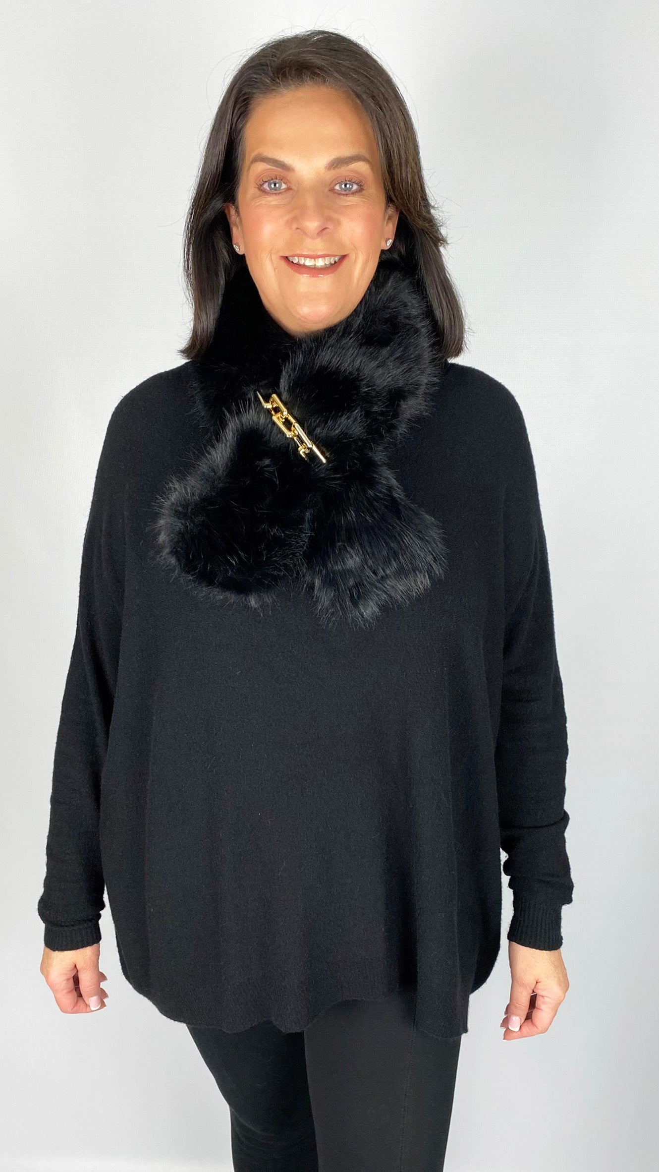 Faux fur chain pull-through scarf by Malissa J (4 Colours) - 3 for £50 mix & match