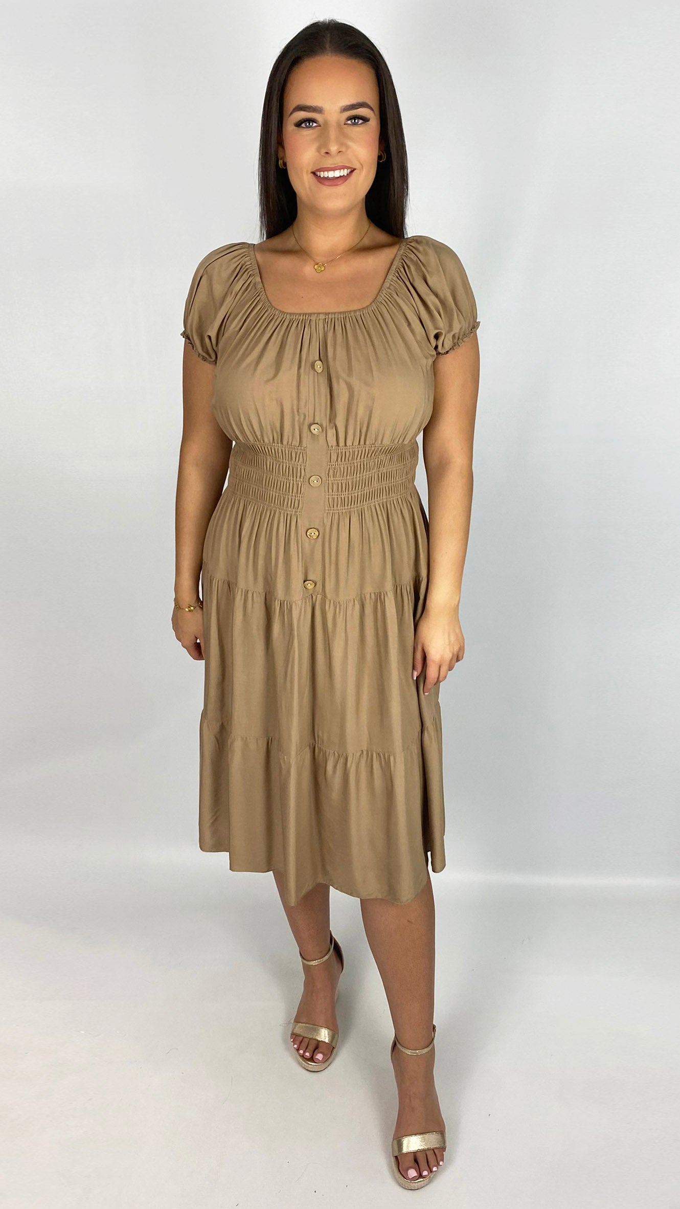 On/off-the-shoulder tiered midi dress | 5 Colours