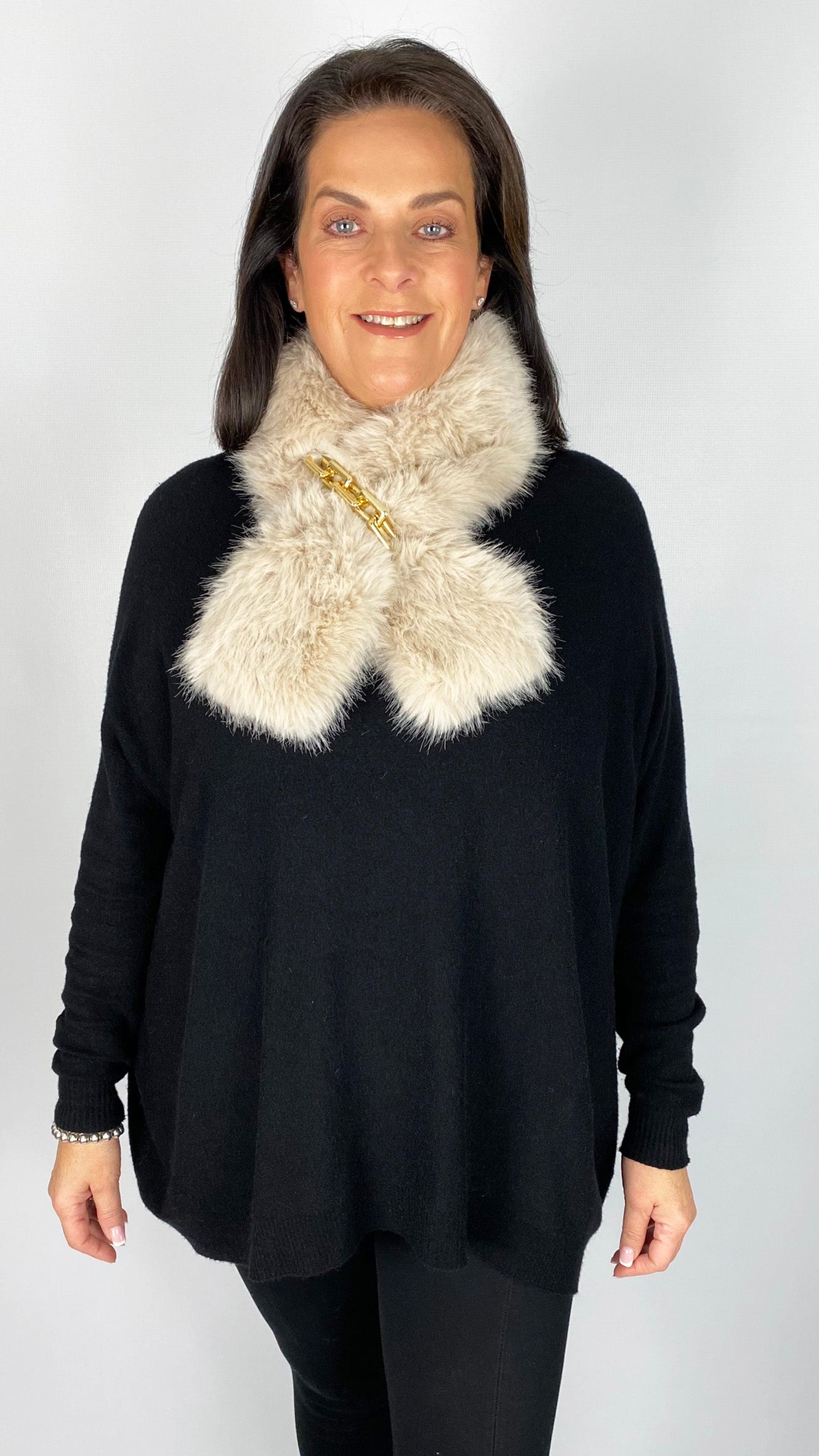 Faux fur chain pull-through scarf by Malissa J (4 Colours) - 3 for £50 mix & match