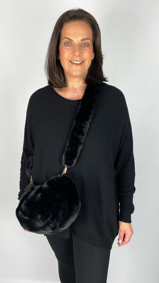 Faux fur crosbody bag by Malissa J (2 Colours)