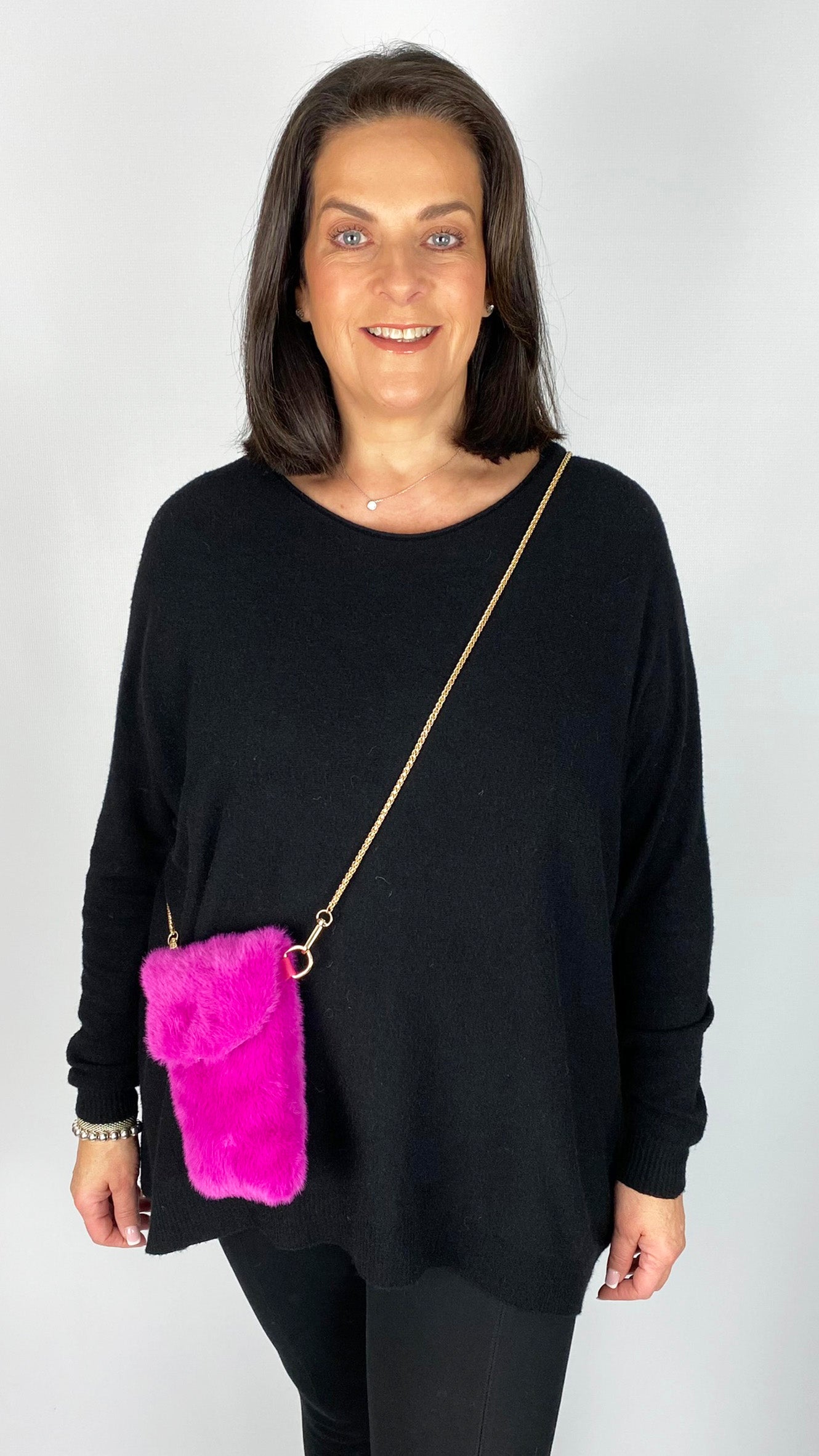 Faux fur crossbody phone bag by Malissa J (4 Colours) - 3 for £50 mix & match