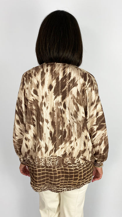 Multi print batwing blouse | 2 Colours