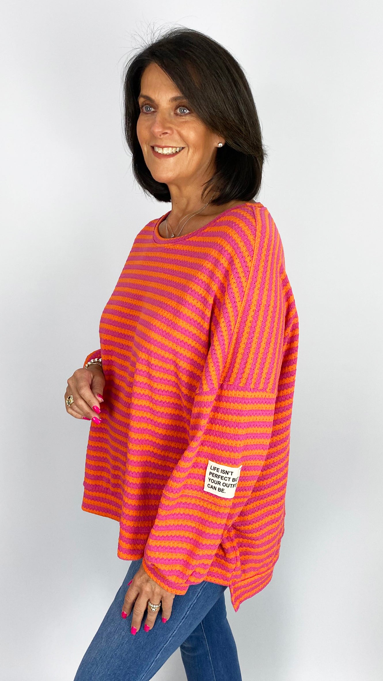 Oversized woven knitted stripe top | 5 Colours