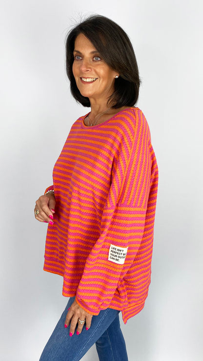 Oversized woven knitted stripe top | 5 Colours