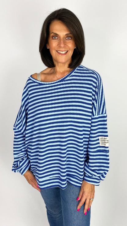 Oversized woven knitted stripe top | 5 Colours