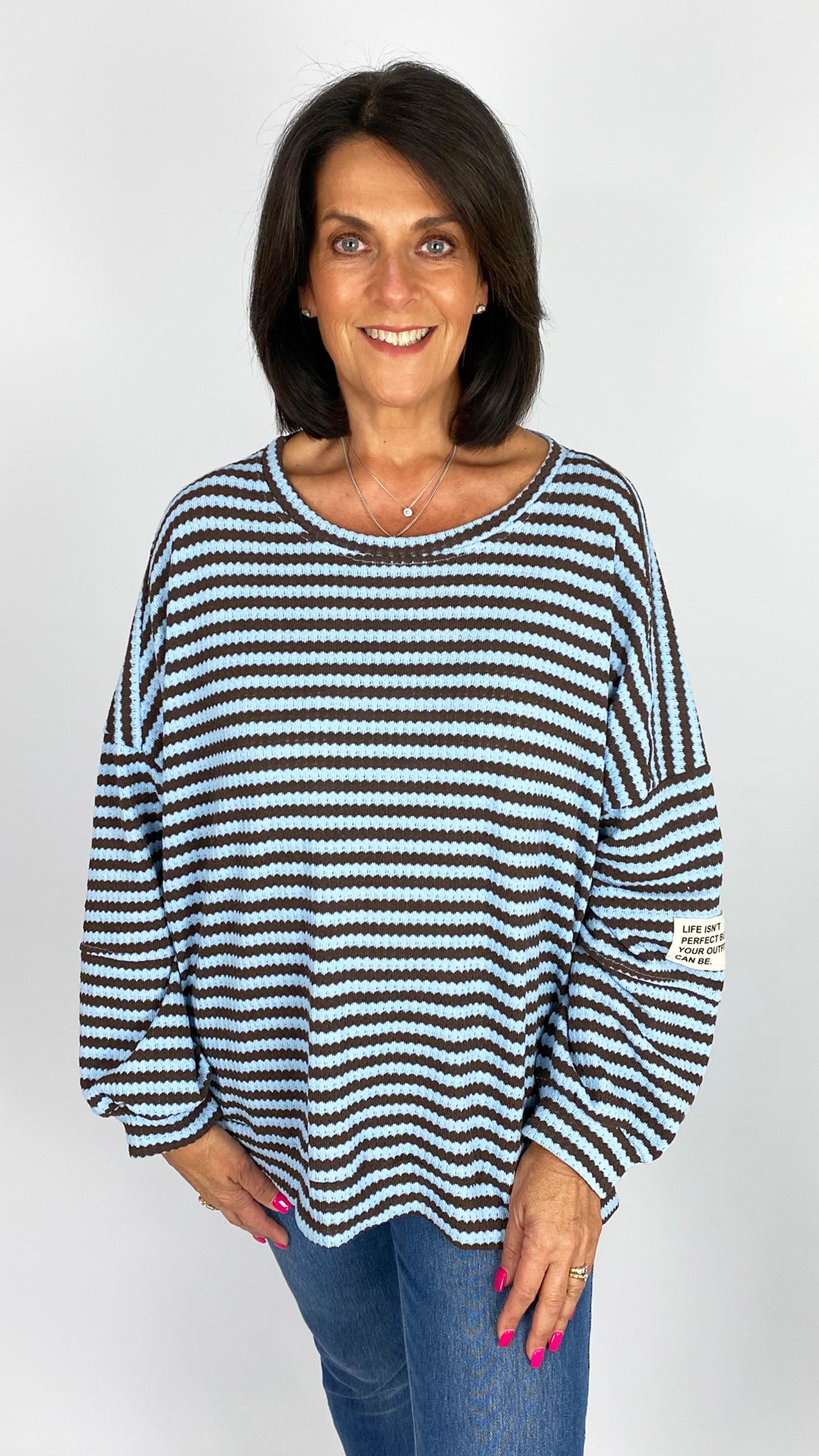 Oversized woven knitted stripe top | 5 Colours